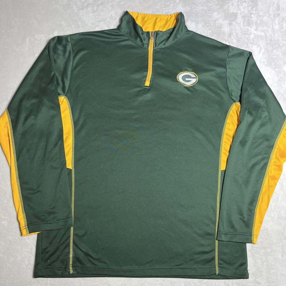 NFL Team Apparel Men's Green Bay Packers Quarter-zip Pullover Size LT Large Tall